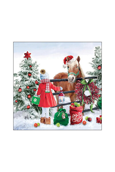 Ambiente Table napkins 33x33 cm Horse girl FSC Mix