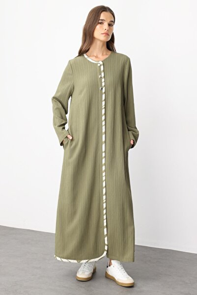 Micca Zebra Desen Özel Dokuma Kumaş Kap - Ferace-Haki