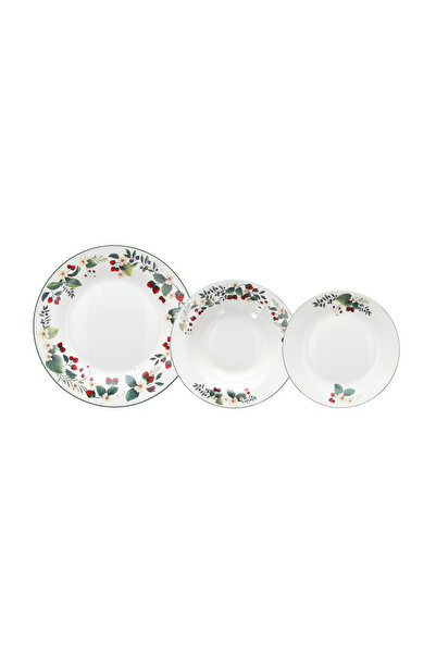 Andrea Fontebasso 18-piece dinner set, Atollo Sweet Berry multicolor porcelain