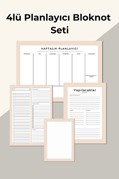 Chi-Chi Papers 4-Piece Planner Notepad Set for Beginners – Note and To-Do Lis...