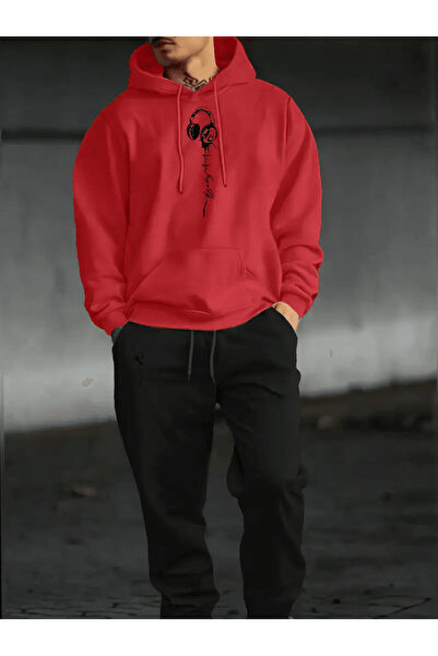 ALEYZA MODA طقم رياضي للرجال من Earphone and Rhythm مطبوع بغطاء رأس