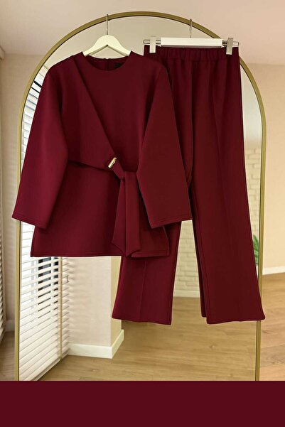 LİA TESETTÜR Buckle Detailed Double Suit