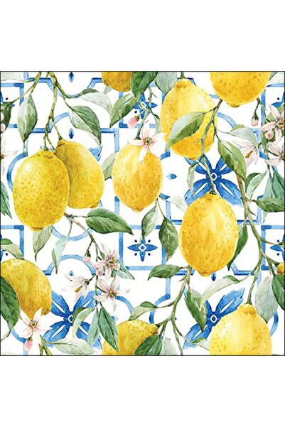 Ambiente Mediterranean Lemons 33x33 cm Table Napkins FSC Mix - yellow