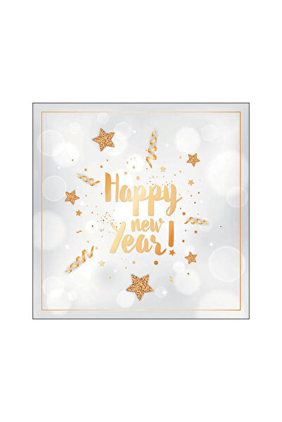 Ambiente Table napkins 33x33 cm New Year glitter white FSC Mix