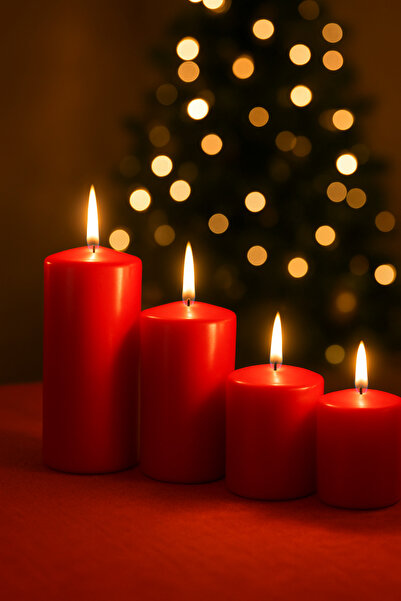 IKEA COZY ROOM - FENOMEN blok mum, kırmızı