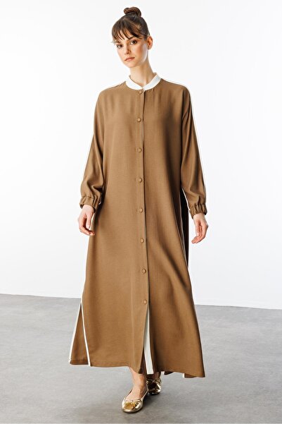 Micca Ss Kontrast Biye Detaylı Ribana Yaka Spor İpekçe Doku Kap/ Ferace-vizon