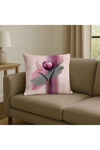 Digital Printed Decorative Pillow Case / Tulip Pattern