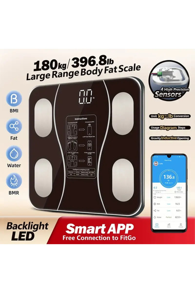 Go İthalat Siyah Akıllı Dijital Baskül FS-550 (5250)