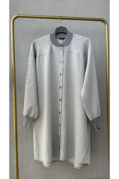 Invee Cămașă cu dungi supradimensionat - Gri