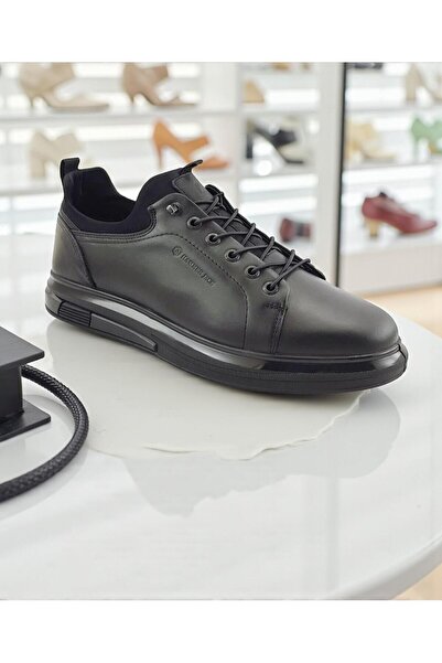 Hammer Jack Surrey Black Genuine Leather Full Orthopedic Casual Daily Men's Shoes