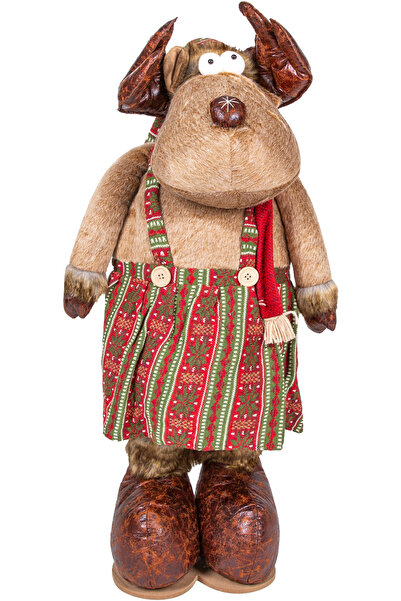 Herdekora زينة عيد الميلاد، على شكل غزال، بني - مع تنورة، أرجل قابلة للتمديد، 36×80-130 سم