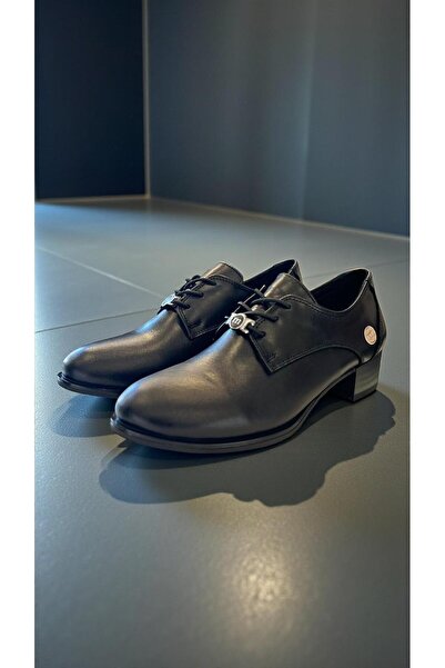 Mammamia D25Ka-875 Black Genuine Leather Full Orthopedic Women's Casual Daily Shoes