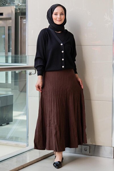 FUAT GÜRSEN Fuat Gürşen Ribbed Knit Skirt with Elastic Waist