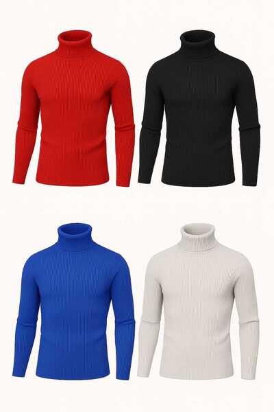 ANATOLIATEKSTILE 🧶 Men's Slim Fit briefcase made of fine knitwear - elegant, warm and comfortable Set of 4 pieces