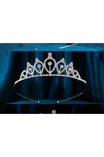 Inovius Булчинска тиара (корона) с кристали - сребърна - 535207