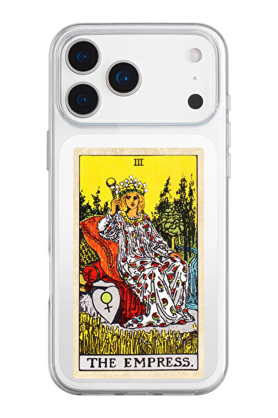 shoptocase iPhone 17 Pro Max Compatible the Empress Tarot Pattern Transparent Silicone Phone Case
