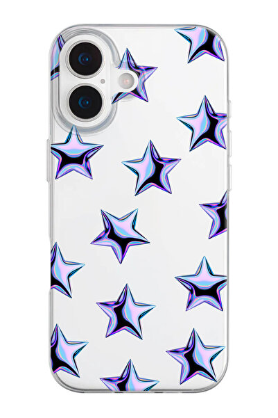 shoptocase حافظة هاتف من السيليكون الشفاف بنمط النجوم الأرجوانية المتوافقة مع...