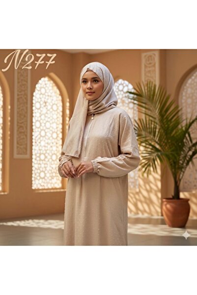 STAYILK DRESSES Elegant beige prayer robe with a modest and sophisticated design