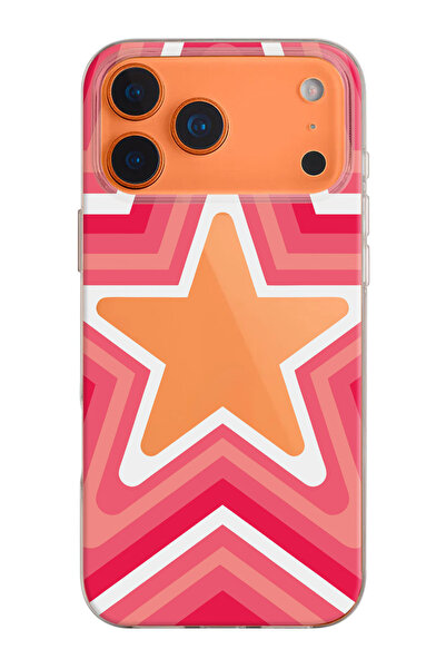 shoptocase iPhone 17 Pro Compatible Logo Detailed Star Patterned Transparent ...