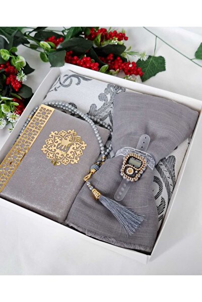 hira tasarım Gift Dowry Bridal Bundle Set Prayer Rug Set Headscarf Zikirmatik Prayer Beads Yasin Sharif
