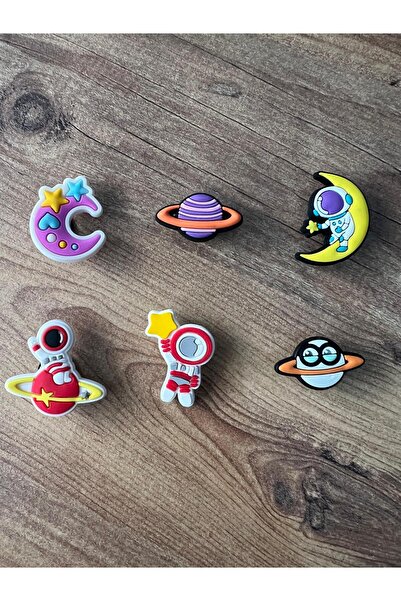 Crocs Jibbitz Terlik Süsü 6 Adet Uzay, astronot, gezegenler
