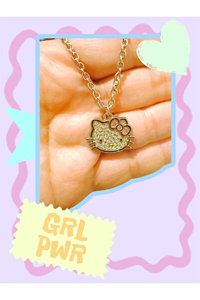 Hello Kitty kalın çelik zincirli kolye