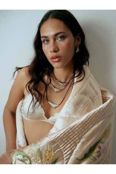 Finery by Nerrs Muska Kolye Siyah Zincir Silver (arkası açılabilir kapaklı)