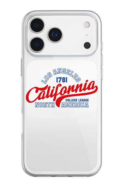 shoptocase iPhone 17 Pro Max Compatible California Patterned Transparent Silicone Phone Case