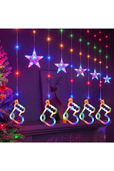 Amigo Christmas Curtain Lights 4.30m, Multicolor LED, Transparent Wire, Series-Connectable (Indoor/Outdoor