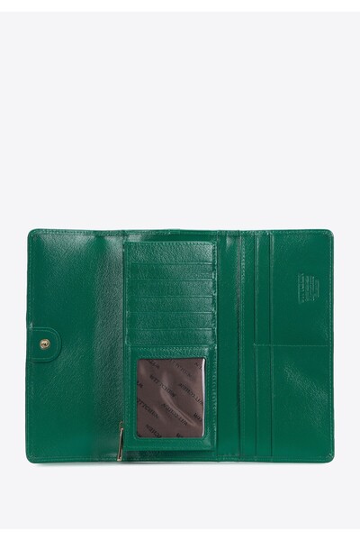 Wittchen Women's Patent Leather Wallet with Monogram Green Green Patent Leather