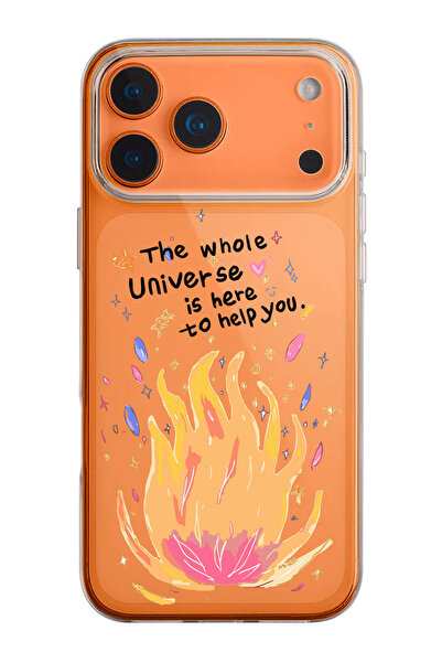 shoptocase iPhone 17 Pro Uyumlu Ateş Çemberi Desenli Şeffaf Silikon Telefon K...