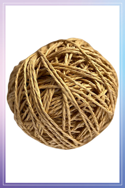 Mai Handmade Hobby ve Örgü Evi Doğal Kağıt İp Sarılmış 450-500 Gr El Yapımı D...
