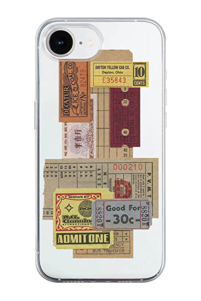 shoptocase جراب هاتف من السيليكون الشفاف بنمط تذكرة فلو متوافق مع آيفون 16E