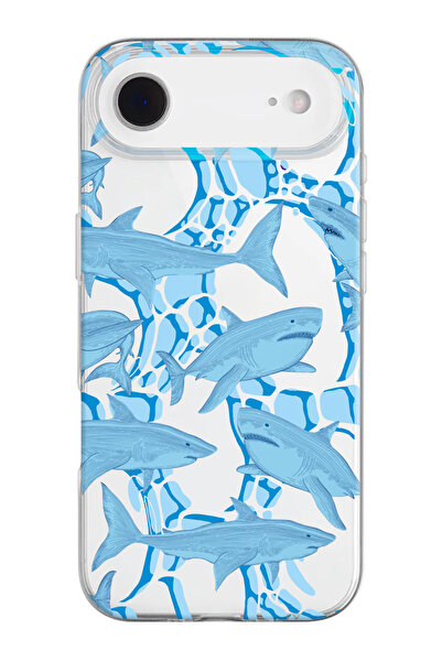 shoptocase حافظة هاتف من السيليكون الشفاف بنمط القرش المتوافقة مع هاتف iPhone 17 Air