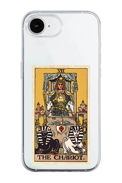 shoptocase iPhone 16E Compatible the Chariot Tarot Pattern Transparent Silico...