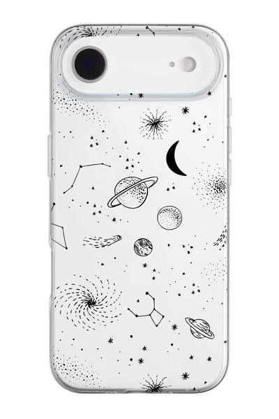 shoptocase iPhone 17 Air Compatible Planets Patterned Transparent Silicone Phone Case