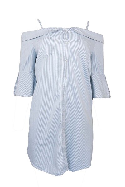 ONLY Faye Blue Dress - L, Blue, Cotton: 86% Modal: 14%