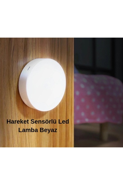 Lentebur34 Hareket Sensörlü Sarj Edilebilir Led Lamba Beyaz USB'li