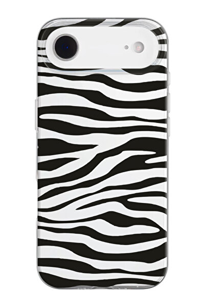 shoptocase iPhone 17 Air Compatible Zebra-2 Patterned Transparent Silicone Phone Case
