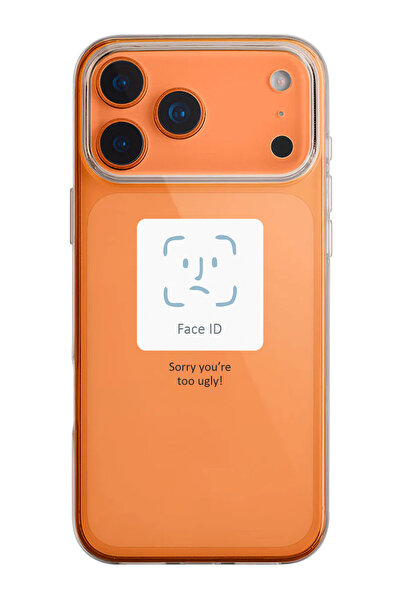 shoptocase iPhone 17 Pro Uyumlu Face Id Desenli Şeffaf Silikon Telefon Kılıfı