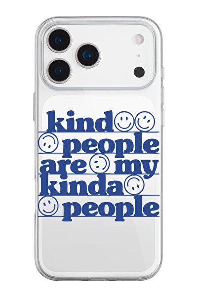 shoptocase iPhone 17 Pro Max Uyumlu Kind People Desenli Şeffaf Silikon Telefo...