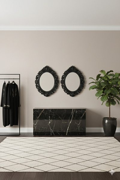 Generic Elegant mirror set with a luxurious frame, adding a touch of sophistication to any space. 72 x 57 cm