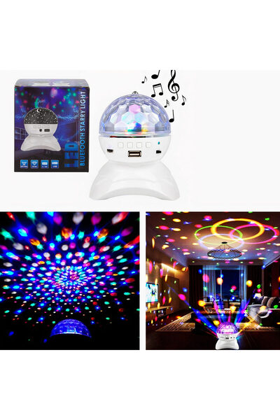 Issa Crystal Disco Ball LED RGB with Bluetooth Speaker and Rotating Light Effects