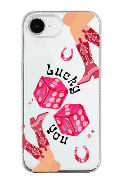 shoptocase حافظة هاتف من السيليكون الشفاف بنمط Lucky You متوافقة مع iPhone 16E