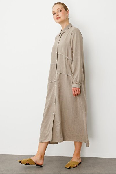 Micca Chooban Dikiş Detaylı İpekçe Kumaş Konforlu Kap Ferace-Vizon