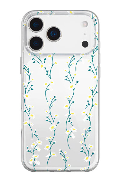 shoptocase iPhone 17 Pro Max Compatible Daisy Ivy Patterned Transparent Silicone Phone Case
