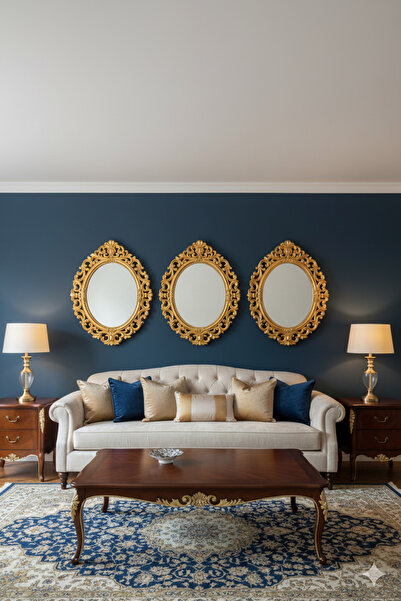 Generic Elegant mirror set with a luxurious frame, adding a touch of sophistication to any space. 72 x 57 cm