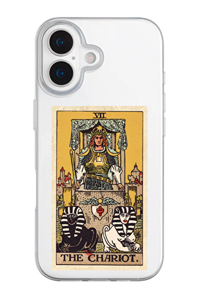 shoptocase iPhone 17 Uyumlu The Chariot Tarot Desenli Şeffaf Silikon Telefon ...