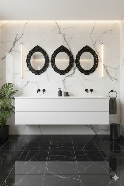 Generic Elegant mirror set with a luxurious frame, adding a touch of sophistication to any space. 72 x 57 cm