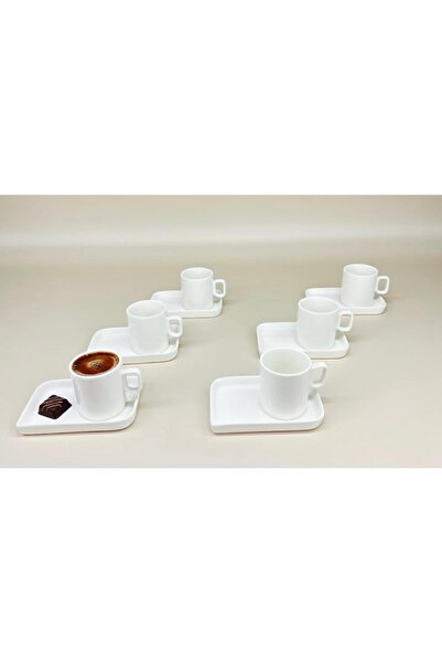 Hediye Köşkü 6 Kişilik Porselen Sunumlu Lüks Kahve Fincanı